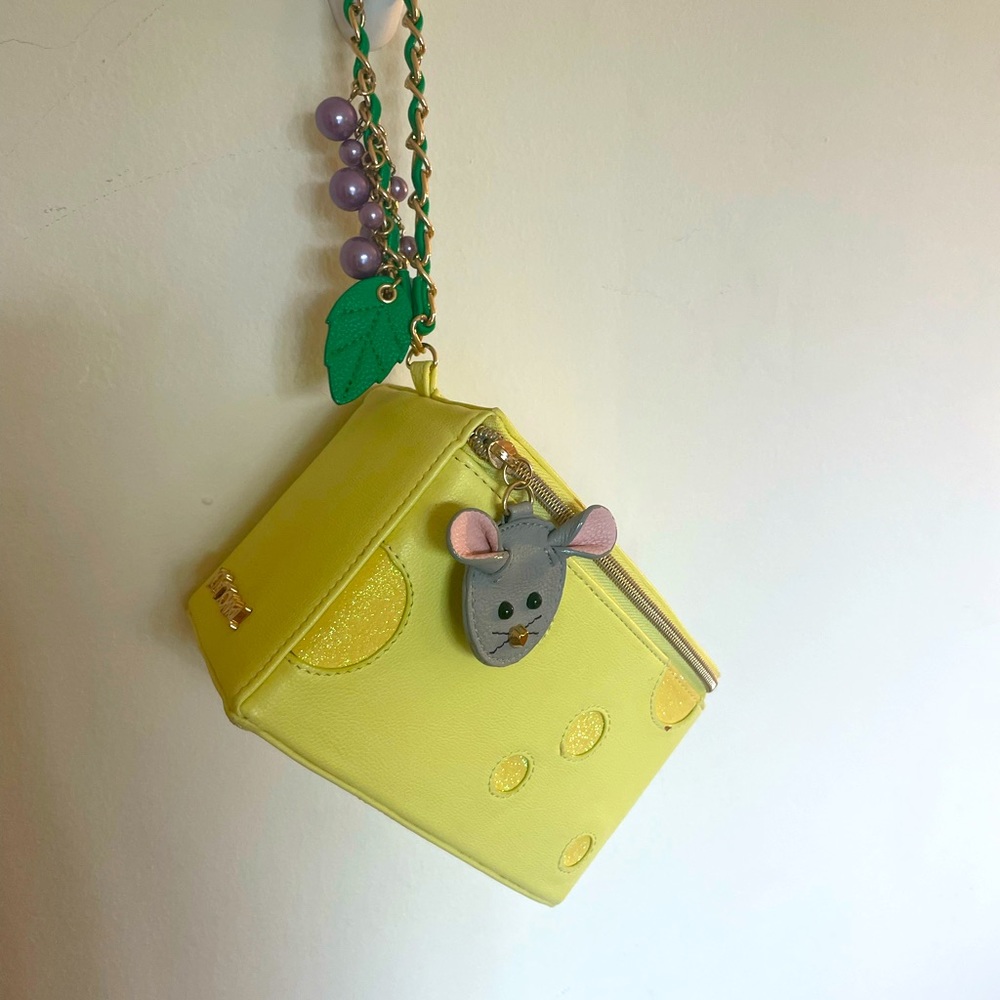Betsey Johnson cheese wedge wristlet/purse  rare